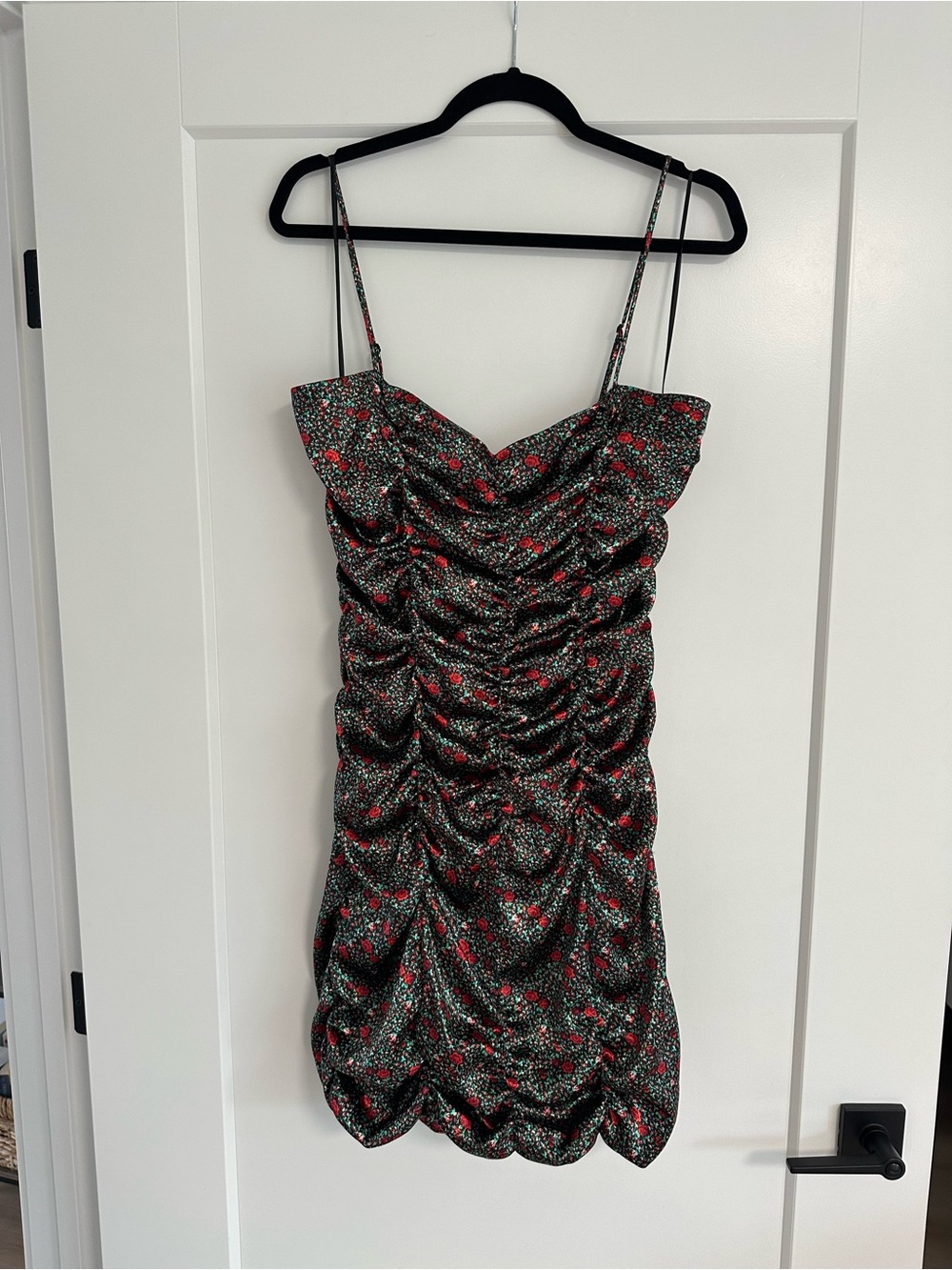 Urban Outfitters Black Mini Dress with Red Floral Print